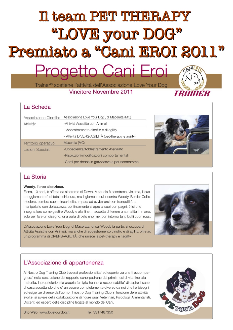 Certificazioni Love your dog training club